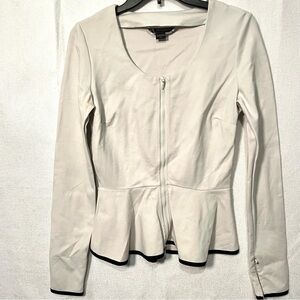 Armani Exchange peplum jacket. Zipper front and zipper sleeve. Size M